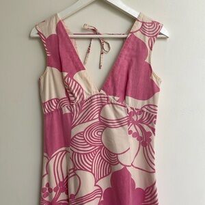 French Connection Bold Pink Floral Graphic Dress. Size 4